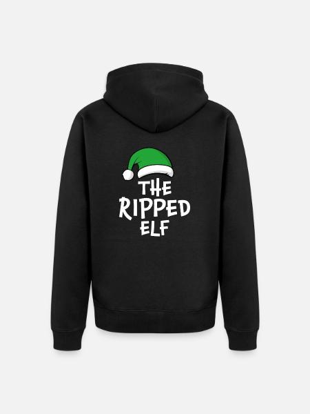 The Ripped Elf - Unisex Premium Organic Zip Hoodie - black