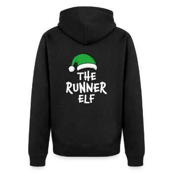 L’elfe coureur - Veste à capuche bio Premium Unisexe - noir - Dos - Nico (187cm)