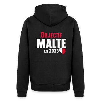 Malte 2023 Maltais Europe Pays Cadeau Humour - Veste à capuche bio Premium Unisexe - noir - Dos - Nico (187cm)