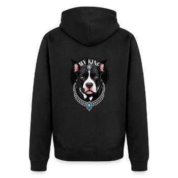 Mon roi le Pitbull - Veste à capuche bio Premium Unisexe - noir - Dos - Nico (187cm)