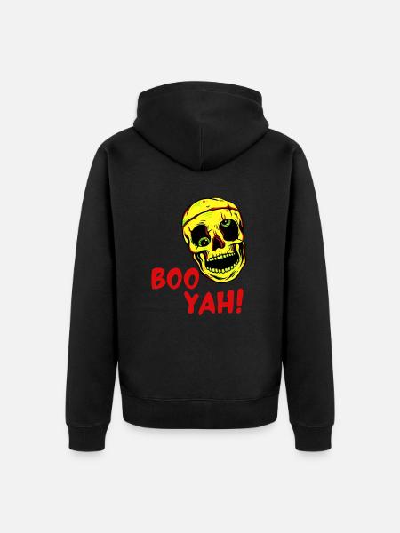 Halloween Skull - Unisex Premium Organic Zip Hoodie - black