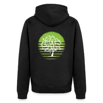 Nature arbre blanc retro feuillus coucher de soleil D - Veste à capuche bio Premium Unisexe - noir - Dos - Nico (187cm)