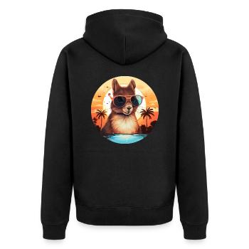 Cool squirrel silhouette at sunset - Unisex Premium Organic Zip Hoodie - black - Back - Nico (187cm)
