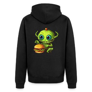 Alien à quatre pattes: amateur de restauration rapide - Veste à capuche bio Premium Unisexe - noir - Dos - Nico (187cm)