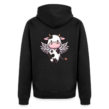 Ailes d’ange de vache - Veste à capuche bio Premium Unisexe - noir - Dos - Nico (187cm)