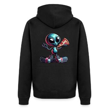 Alien Snowboarder : Pizza Action - Veste à capuche bio Premium Unisexe - noir - Dos - Nico (187cm)