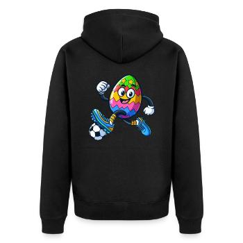 Oeuf de Pâques Oeuf de Pâques Joueur de football - Veste à capuche bio Premium Unisexe - noir - Dos - Nico (187cm)