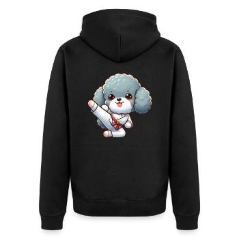 Caniche Karaté High Kick Arts Martiaux Arts Martiaux - Veste à capuche bio Premium Unisexe - noir - Dos - Nico (187cm)