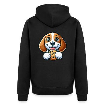 Süßer Beagle Hund süße Kekse Nachtisch - Unisex Premium Bio Zip Hoodie - Schwarz - Hinten - Nico (187cm)