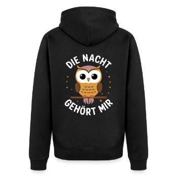 oiseau de nuit hibou hibou oiseau - Veste à capuche bio Premium Unisexe - noir - Dos - Nico (187cm)