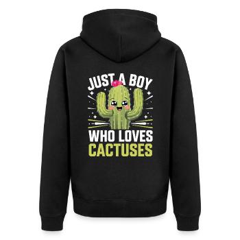 Cactus Cacti Desert Plant - Unisex Premium Organic Zip Hoodie - black - Back - Nico (187cm)