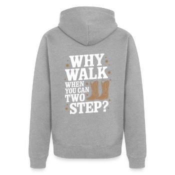 Line Dancing Tanzen Tänzer - Unisex Premium Bio Zip Hoodie - Grau meliert - Hinten - Nico (187cm)