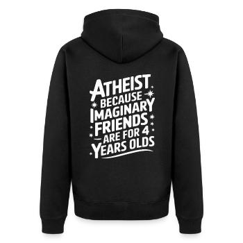 Athéisme, athée, anti-religion, agnostique - Veste à capuche bio Premium Unisexe - noir - Dos - Nico (187cm)