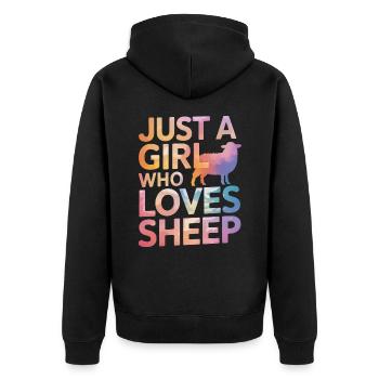 Sheep Sheep Farmer Lamb Farmer - Unisex Premium Organic Zip Hoodie - black - Back - Nico (187cm)