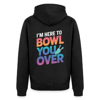 Bowling Bowler Pin Ball Bowling Ball - Unisex Premium Bio Zip Hoodie - Schwarz - Hinten - Nico (187cm)
