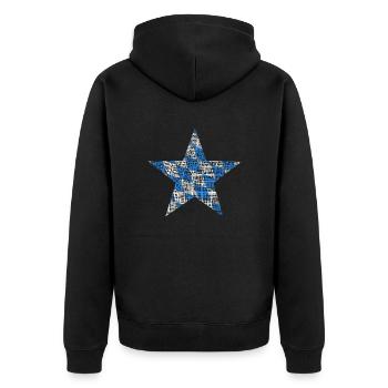Bayern Stern - Unisex Premium Bio Zip Hoodie - Schwarz - Hinten - Nico (187cm)