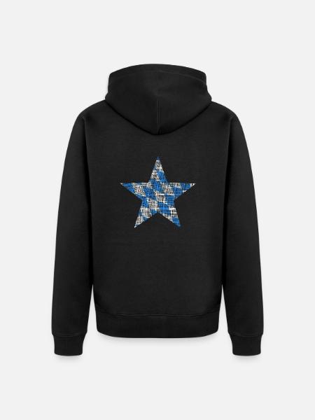 Bayern Stern - Unisex Premium Bio Zip Hoodie - Schwarz
