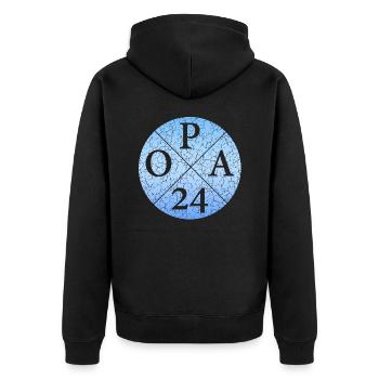 OPA24 Opa 2024 - Unisex Premium Bio Zip Hoodie - Schwarz - Hinten - Nico (187cm)