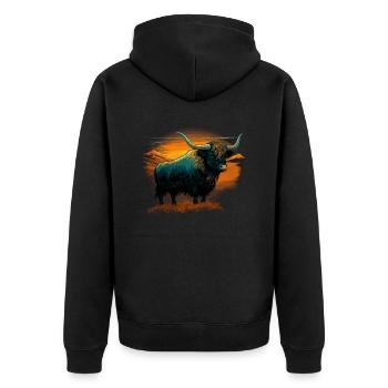 Yak de montagne - Veste à capuche bio Premium Unisexe - noir - Dos - Nico (187cm)