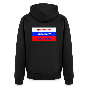 Do you speak Russian? There, Vodka! - Unisex Premium Organic Zip Hoodie - black - Back - Nico (187cm)