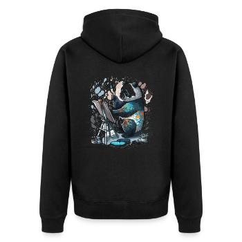 Panda artistique - Veste à capuche bio Premium Unisexe - noir - Dos - Nico (187cm)