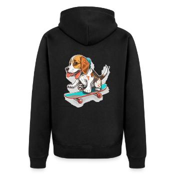 Paw-some Skater - Unisex Premium Organic Zip Hoodie - black - Back - Nico (187cm)