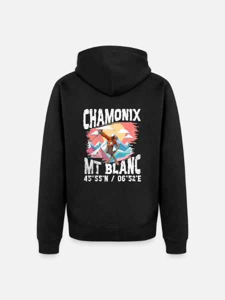 Chamonix freestyle - Unisex Premium Organic Zip Hoodie - black