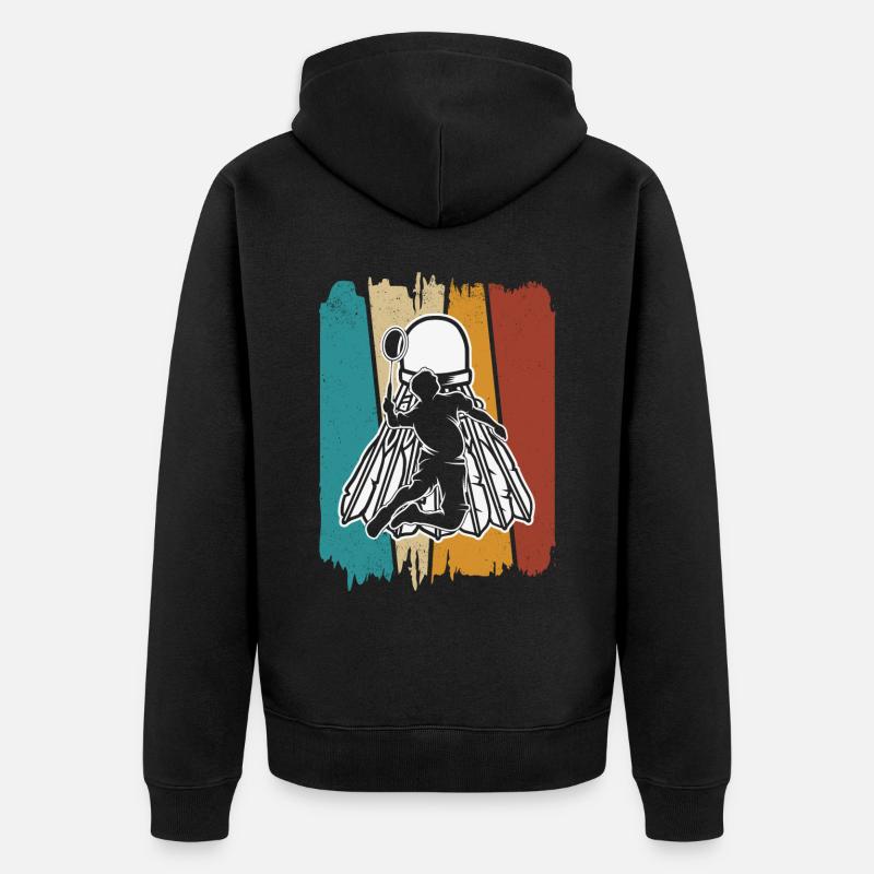 Badminton - Unisex Premium Bio Zip Hoodie - Schwarz