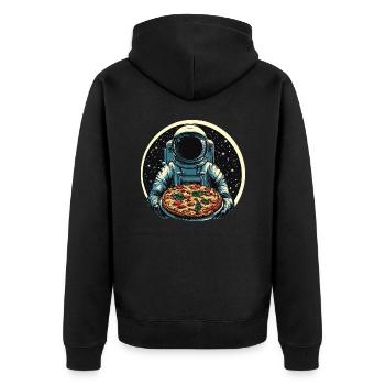Astronaute avec un design d’espace de pizza salami - Veste à capuche bio Premium Unisexe - noir - Dos - Nico (187cm)
