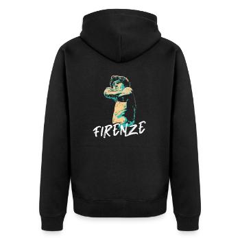 Illustration Sculpture David Masterpiece Florence - Unisex Premium Organic Zip Hoodie - black - Back - Nico (187cm)