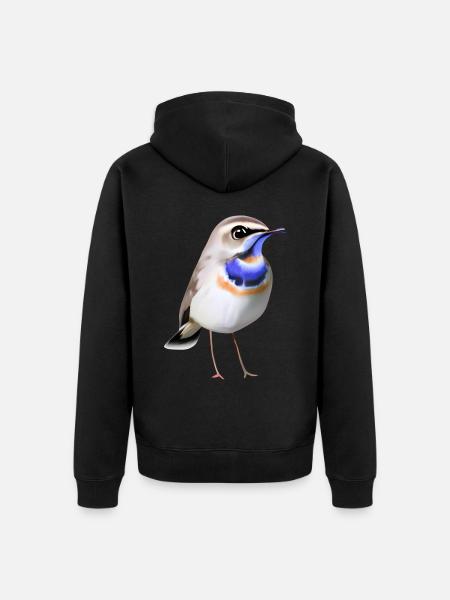 Bluethroat Bird - Unisex Premium Organic Zip Hoodie - black