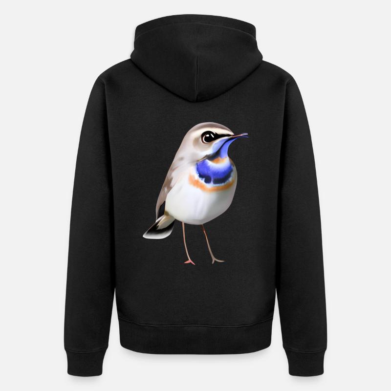 Oiseau gorge bleue - Veste à capuche bio Premium Unisexe - noir