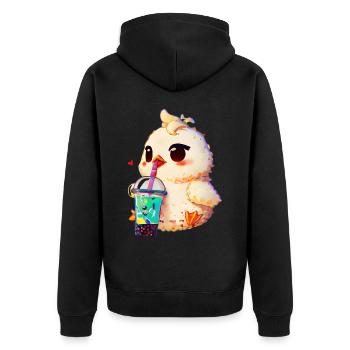 Poulet mignon avec boisson gazeuse - Veste à capuche bio Premium Unisexe - noir - Dos - Nico (187cm)