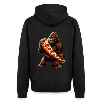 Bigfoot Pizza Party - Unisex Premium Organic Zip Hoodie - black - Back - Nico (187cm)