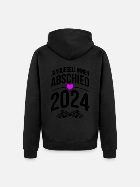 Hen Party 2024 Bride - Unisex Premium Organic Zip Hoodie - black