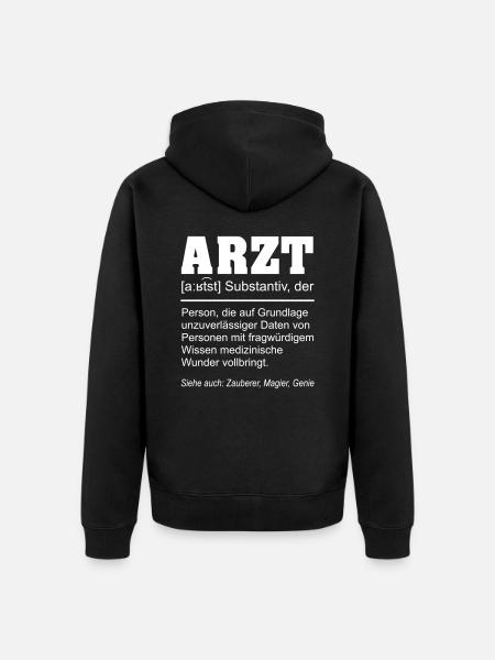 Arzt Definition Beruf lustig - Unisex Premium Bio Zip Hoodie - Schwarz