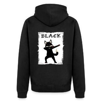 schwarze fuchs toleranz gleichberechtigung black - Unisex Premium Bio Zip Hoodie - Schwarz - Hinten - Nico (187cm)