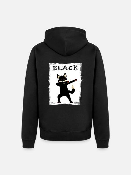 black fox tolerance equality black - Unisex Premium Organic Zip Hoodie - black