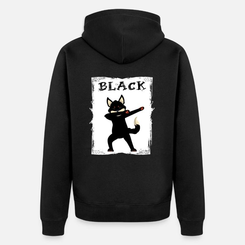 black fox tolerance equality black - Unisex Premium Organic Zip Hoodie - black