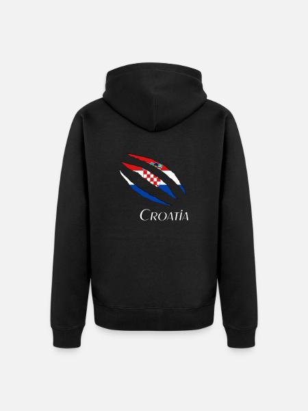 Kroatien - Unisex Premium Bio Zip Hoodie - Schwarz
