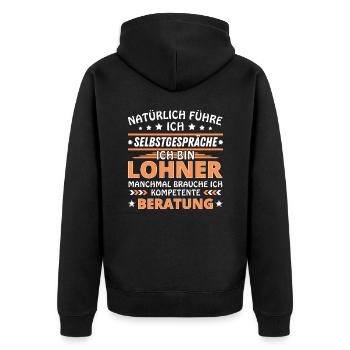 Je me parle à soi-même - Édition Lohner - Veste à capuche bio Premium Unisexe - noir - Dos - Nico (187cm)