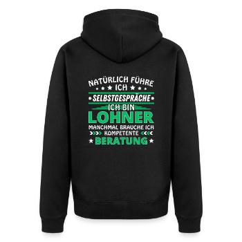 Je me parle à soi-même - Édition Lohner - Veste à capuche bio Premium Unisexe - noir - Dos - Nico (187cm)