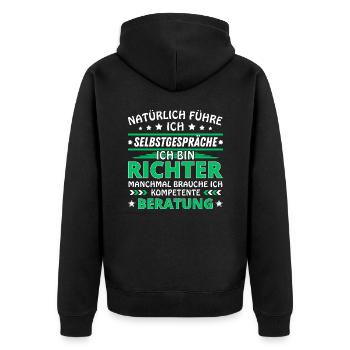 Je me parle à soi-même - Édition Richter - Veste à capuche bio Premium Unisexe - noir - Dos - Nico (187cm)