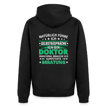 Je me parle à soi-même - Édition Docteur - Veste à capuche bio Premium Unisexe - noir - Dos - Nico (187cm)