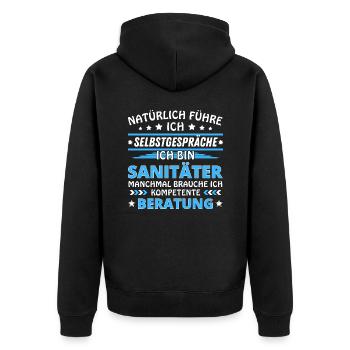 Je me parle à moi-même - Édition Paramédic - Veste à capuche bio Premium Unisexe - noir - Dos - Nico (187cm)