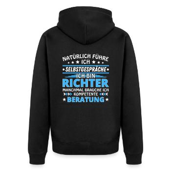 Je me parle - Édition Richter - Veste à capuche bio Premium Unisexe - noir - Dos - Nico (187cm)