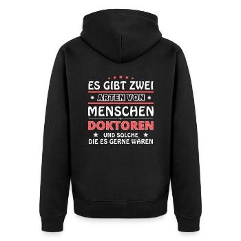 Cadeau de médecin - deux types de... design - Veste à capuche bio Premium Unisexe - noir - Dos - Nico (187cm)