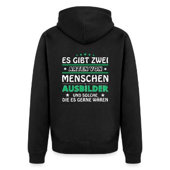 Instructor Gift - Two Types of... Design - Unisex Premium Organic Zip Hoodie - black - Back - Nico (187cm)