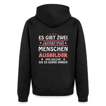 Instructor Gift - Two Types of... Design - Unisex Premium Organic Zip Hoodie - black - Back - Nico (187cm)
