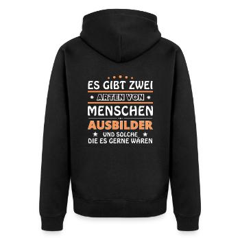Instructor Gift - Two Types of... Design - Unisex Premium Organic Zip Hoodie - black - Back - Nico (187cm)
